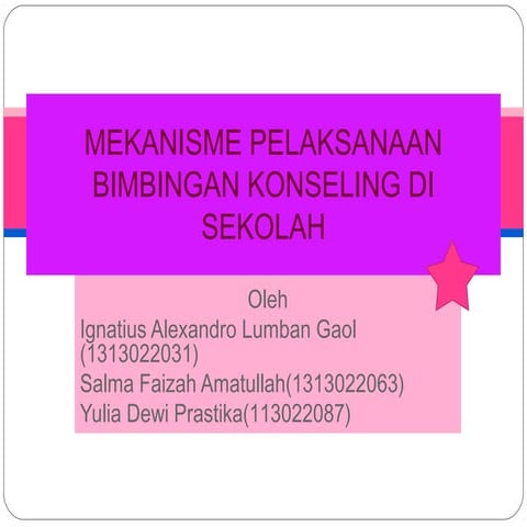 Mekanisme Pelaksanaan BK di Sekolah