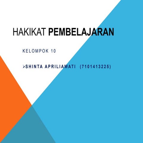 Hakikat Pembelajaran