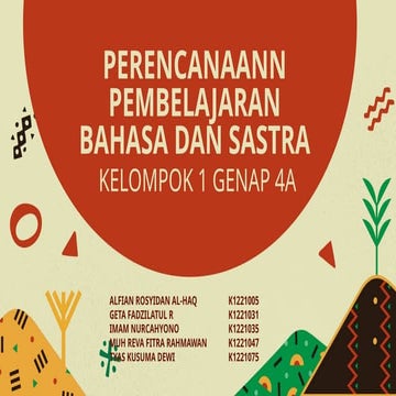 Perencanaan Pembelajaran Bahasa dan Sastra Indonesia | PPTX