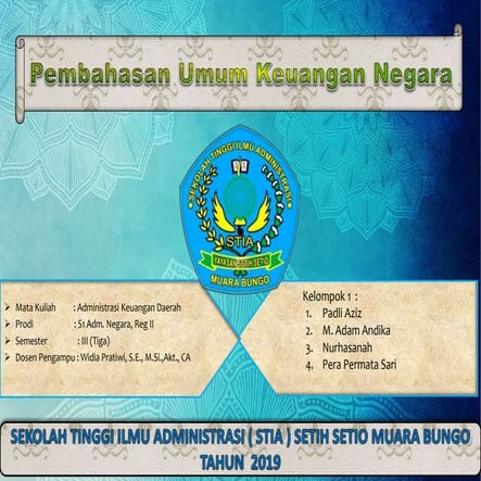 Kelompok (1) Administrasi Keuangan Daerah (BAB 1) "Pembahasan Umum ...
