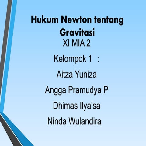 Hukum Newton Tentang Gravitasi