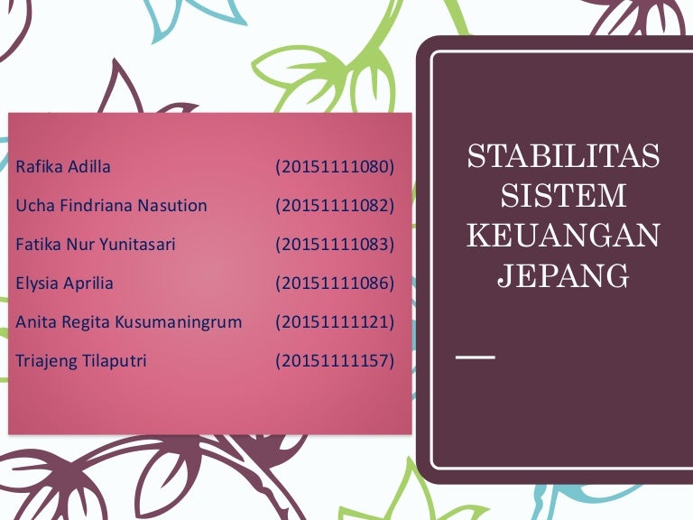 Stabilitas Sistem Keuangan Ssk Jepang Kebanksentralan