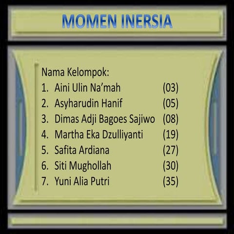 FISIKA "Momen Inersia"