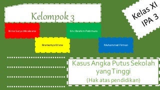 Kelompok 3 angka putus sekolah