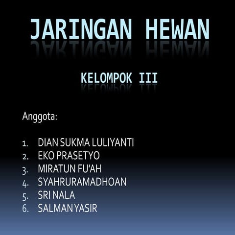 Kelompok 3   jaringan hewan SMA