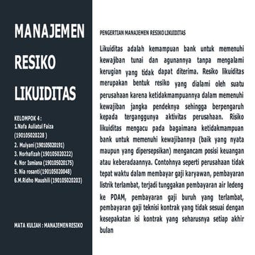 manajemen risiko likuiditas