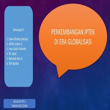 Perkembangan IPTEK di Era Globalisasi