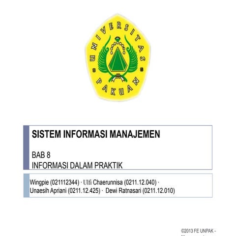 BAB 8. Informasi dalam Praktik 