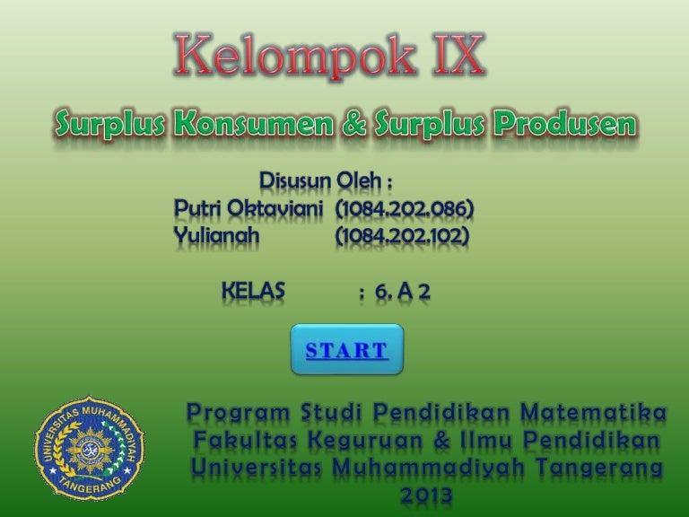 Matematika Ekonomi Surplus Konsumen Dan Surplus Produsen