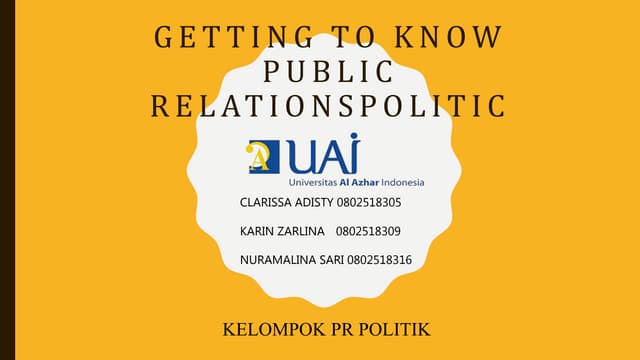 Public Relations Politic