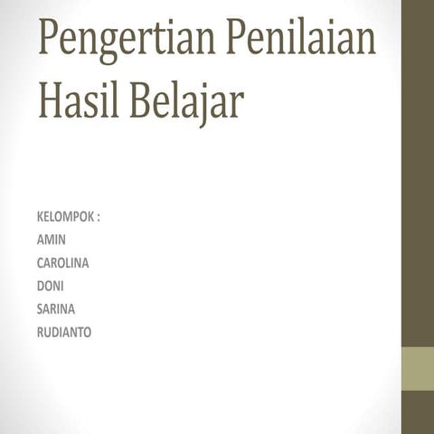 pengertian penilaian hasil belajar