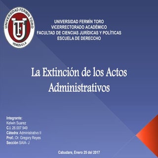 Extinción de los Actos Administrativos