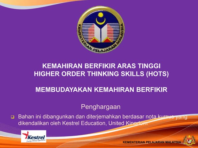 Kemahiran Berfikir Aras Tinggi (HOTS)