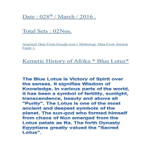 Kemetic history of afrika * blue lotus*. | DOCX