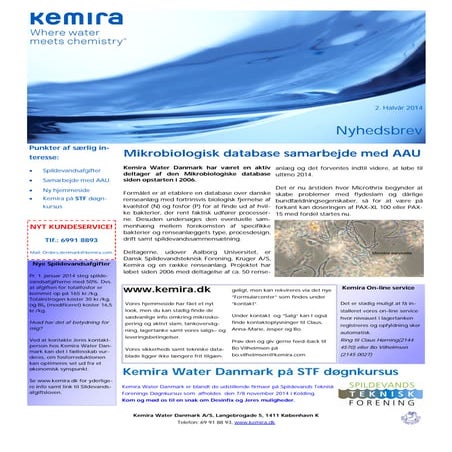 Kemira Water Danmark Nyhedsbrev 2014