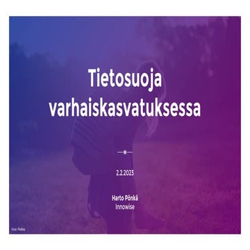 Tietosuoja varhaiskasvatuksessa