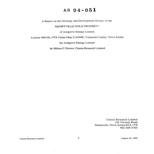 Kempt and Cowan Gold Mines