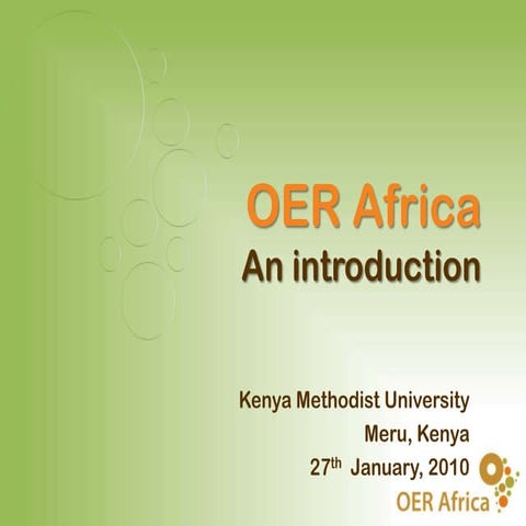 OER Africa – An Introduction (Kenya Methodist University, Meru) January 2010
