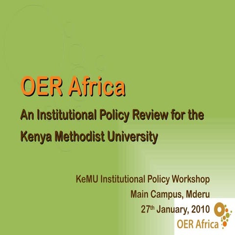 OER Africa – An Introduction (Kenya Methodist University, Meru) January 2010