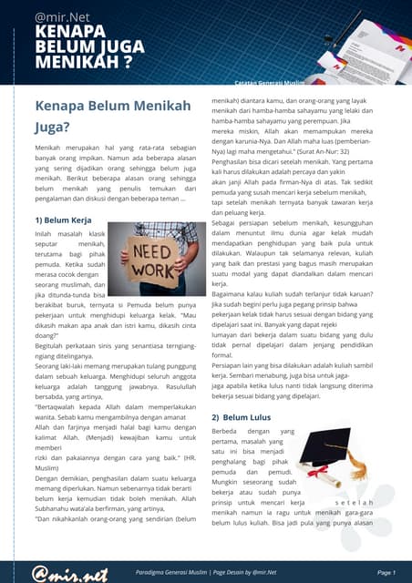 Kenapa belum menikah juga?