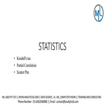Kendall's ,partial correlation and scatter plot