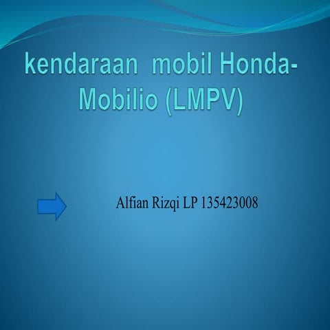 Kendaraan  mobil honda  mobilio (lmpv)