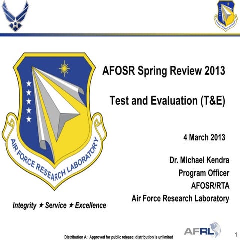 Kendra - Test and Evaluation - Spring Review 2013 | PDF
