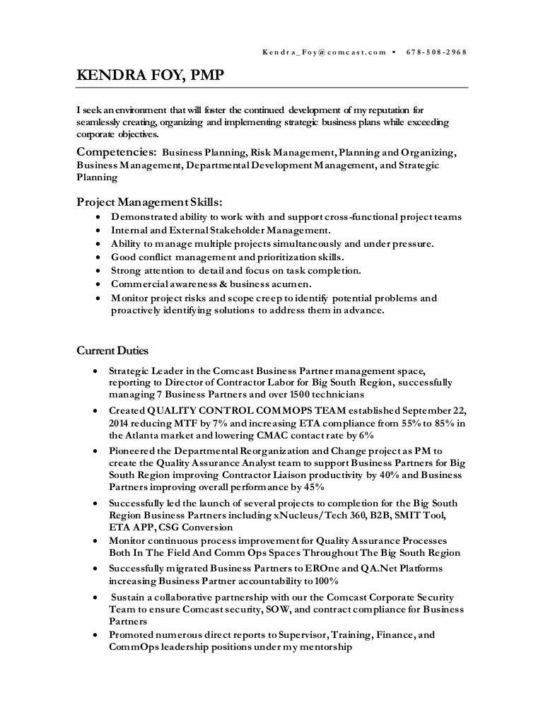 kendra foy pmp resume pmp resume