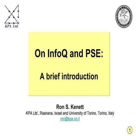 Kenett on info q and pse