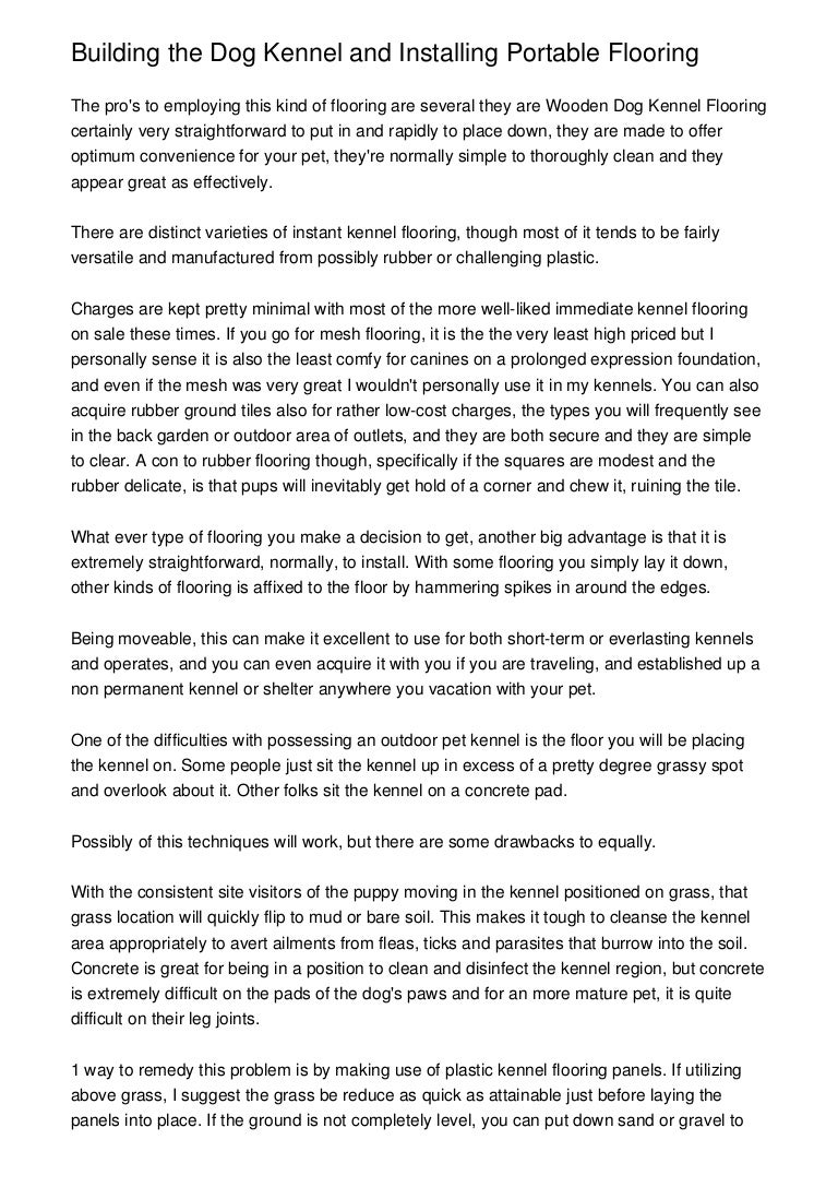 Building The Dog Kennel And Installing Portable Flooring