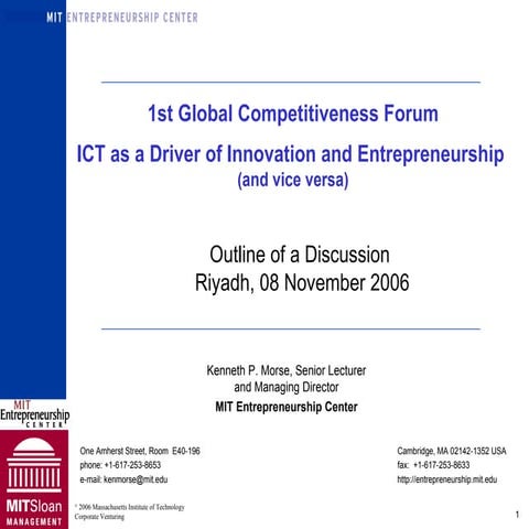 (GCF2007) ICT as  a Driver of Innovation and Entrepreneurship