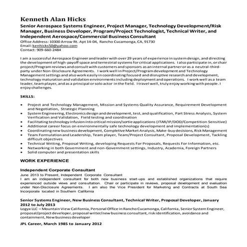 Kenneth alan hicks resume 8_aug2015