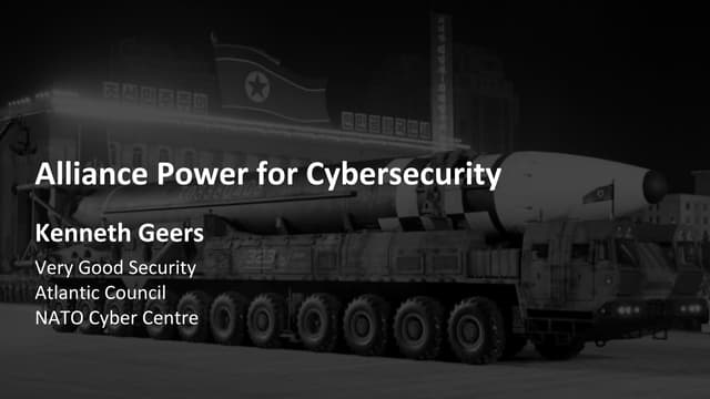 [CB20] Alliance power for Cyber Security by Kenneth Geers
