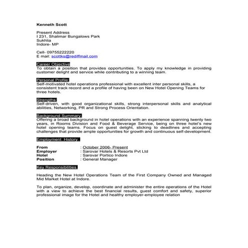 Kenneth scott cv | DOC