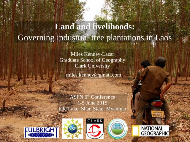 thumbnail of  Land and livelihoods: governing industrial tree plantations in Laos