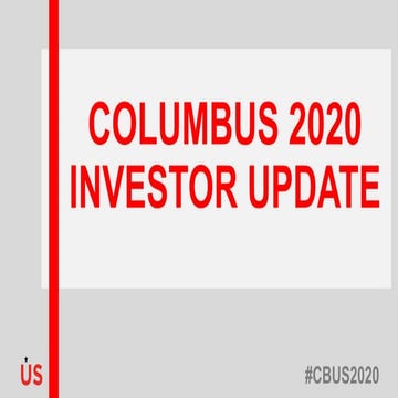 Columbus 2020 Investor Update | April 2018 | Kenny McDonald