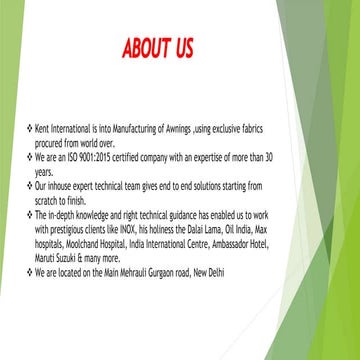 Home Furnishing Products  By Kent International