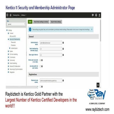 Kentico 11 Modular E-commerce Framework Administrator Panel Raybiztech ...
