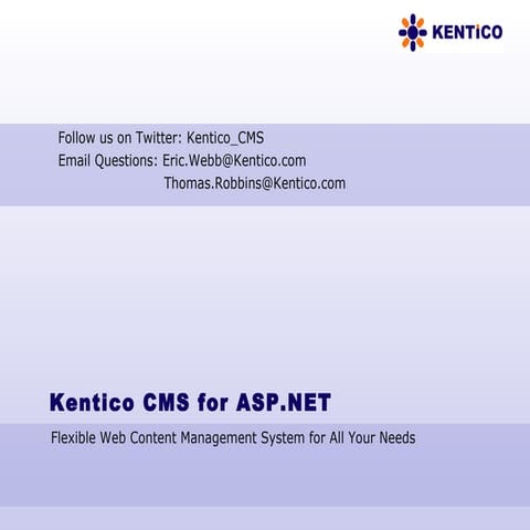 Kentico Cms Overview