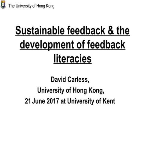 Keynote sustainable feedback