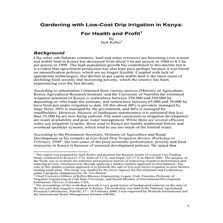 Kenya;  Gardening with Low-Cost Drip Irrigation in Kenya For Health and Profit