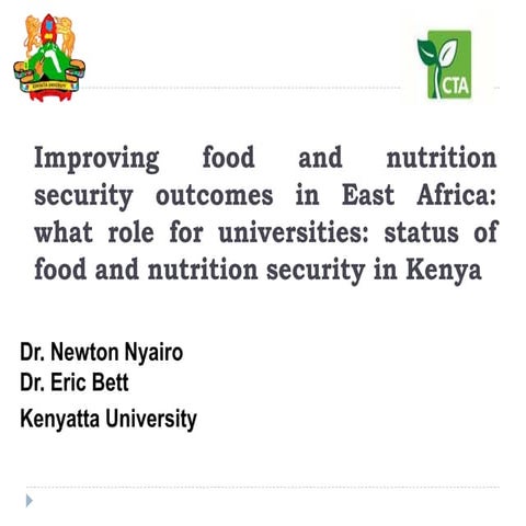 STATUS of FOOD and NUTRITION SECURITY IN KENYA