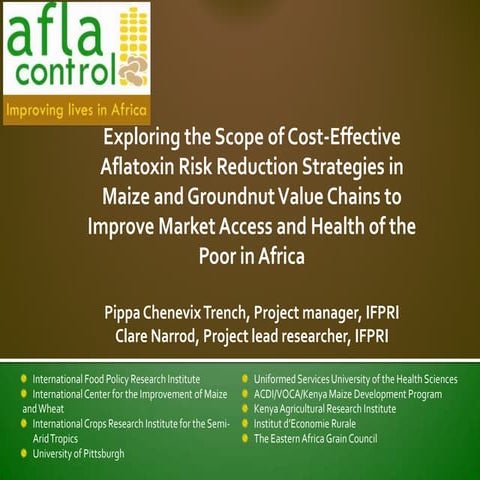 Exploring the Scope of Cost Effective Aflatoxin Risk Reduction Strategies