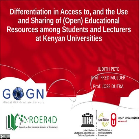 Differentiation in Access to, and the Use and Sharing of (Open) Educational R...