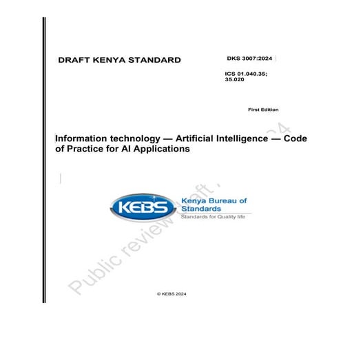 Kenya's Draft Artificial Intelligence Code of Practice for AI Applications