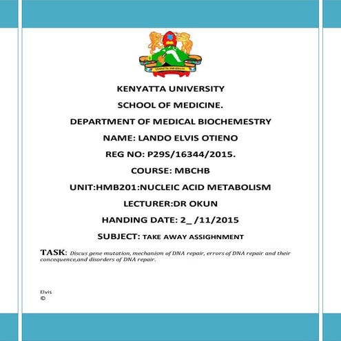 Kenyatta university. hmb201 dna repairdocx
