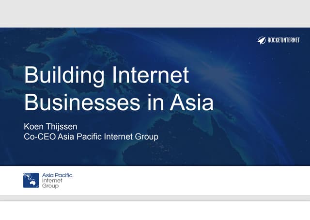 Building Internet Businesses in Asia