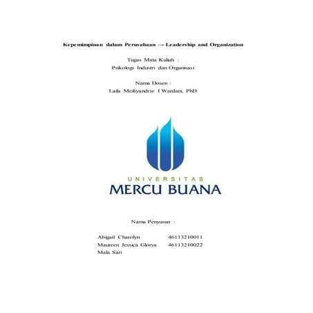 Kepemimpinan dalam perusahaan