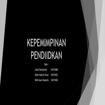 Kepemimpinan pendiidkan