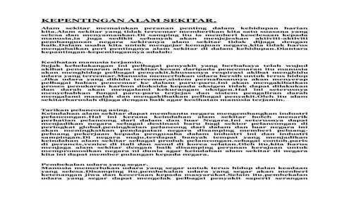 Kepentingan alam sekitar